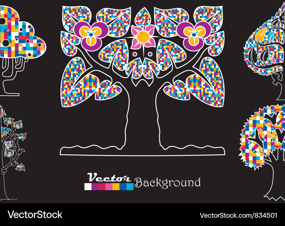 Set of abstract trees Vector Image