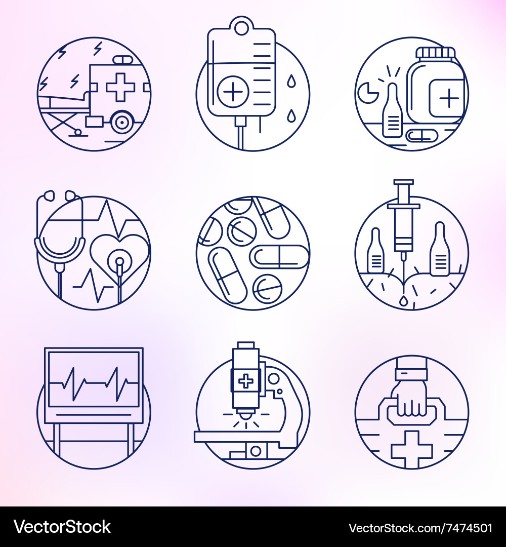 Set of icons in modern linear style Vector Image