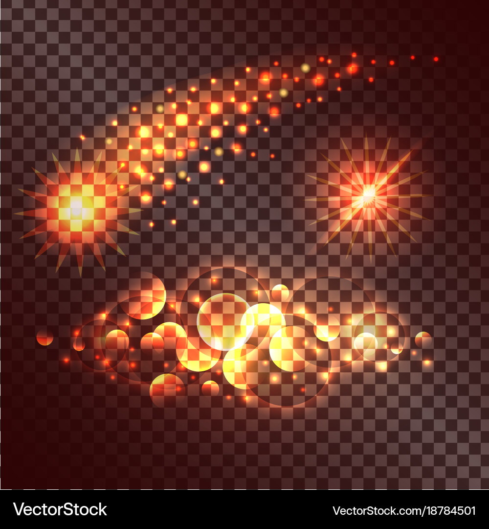 Set of twinkle actions on transparent background vector image
