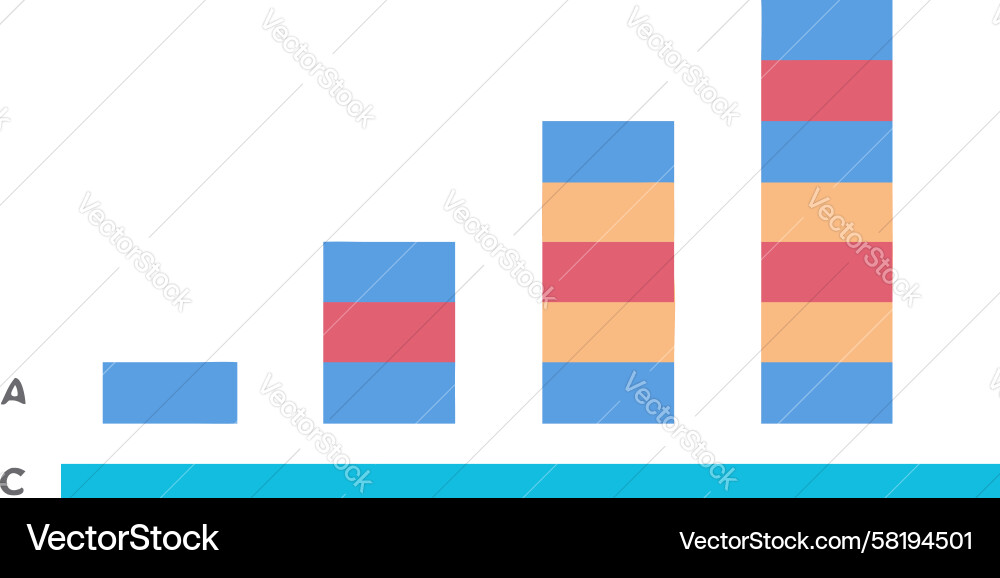 Stacked Bar Chart Data Analysis Vector Image