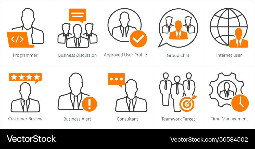 A set of 10 seo icons as programmer business vector image