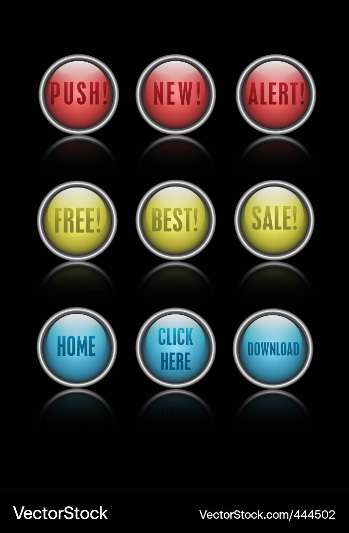 Action buttons Vector Image