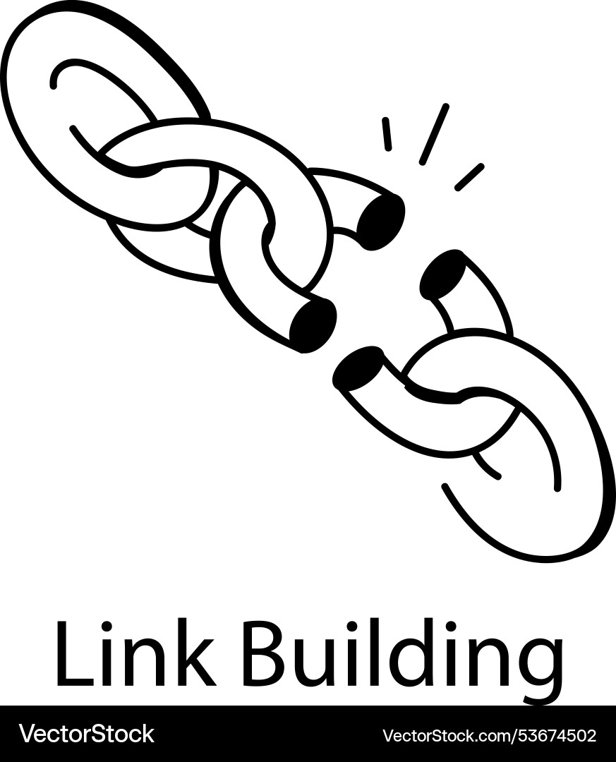 Basic rgba hand drawn icon of link building Vector Image