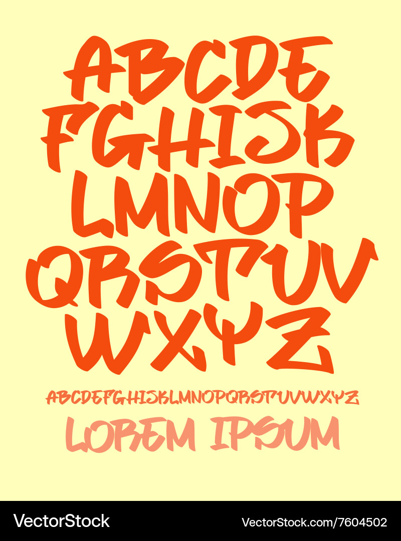 Bold Brush Lettering Font - Script Style Vector Image