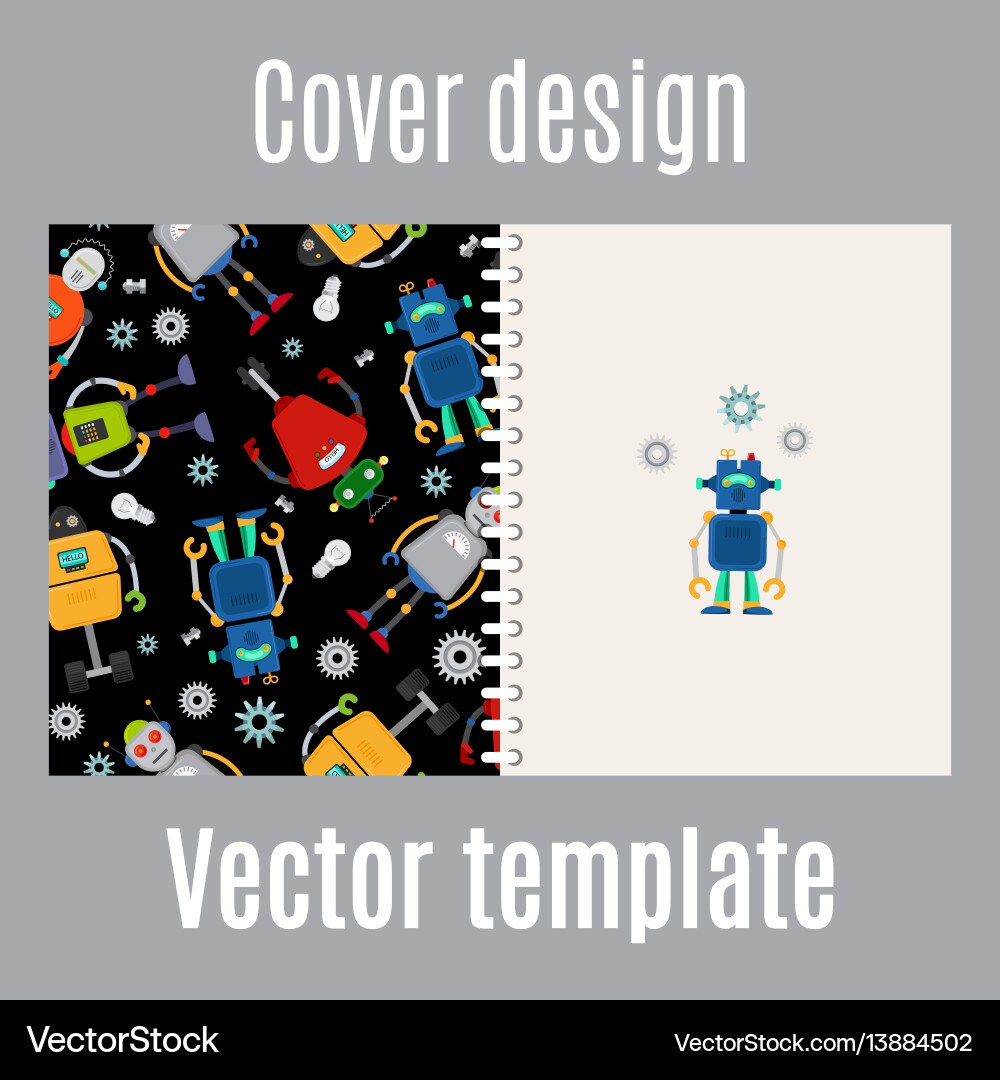 Cover-Design mit Robotermuster Cover-Design mit Robotermuster vektorbild