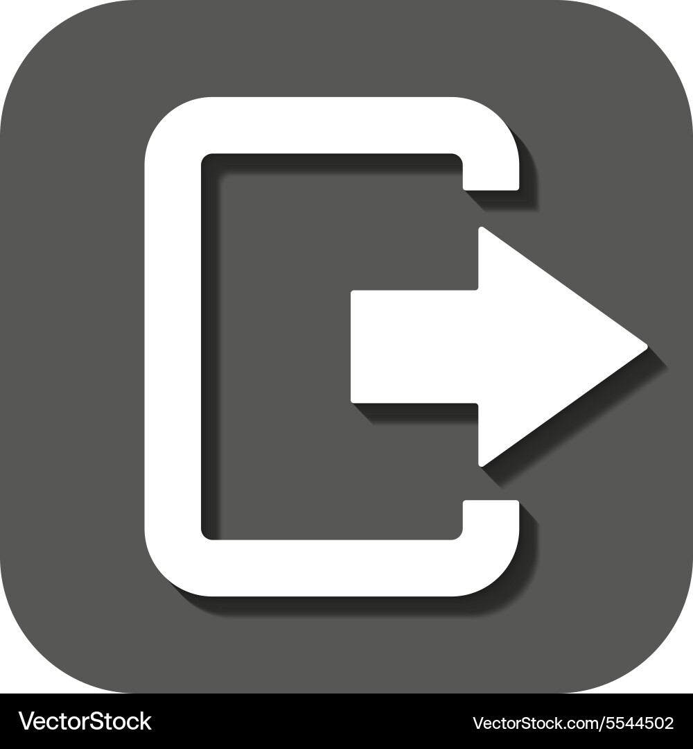 Exit bag icon logout and output outlet out vector image
