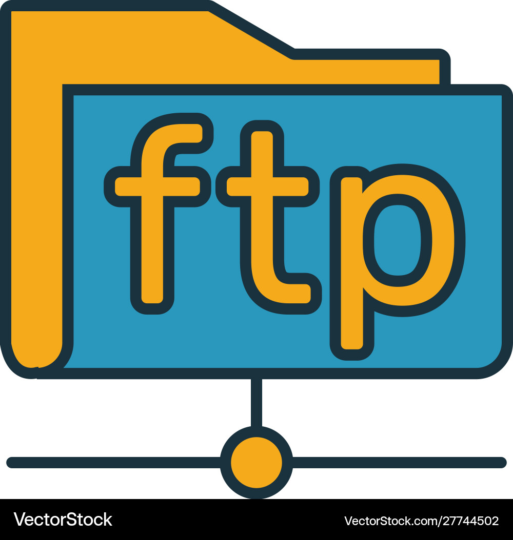Ftp-Symbol einfaches Element aus Web-Hosting-Symbolen Ftp-Symbol einfaches Element aus Web-Hosting-Symbolen Vektorbild