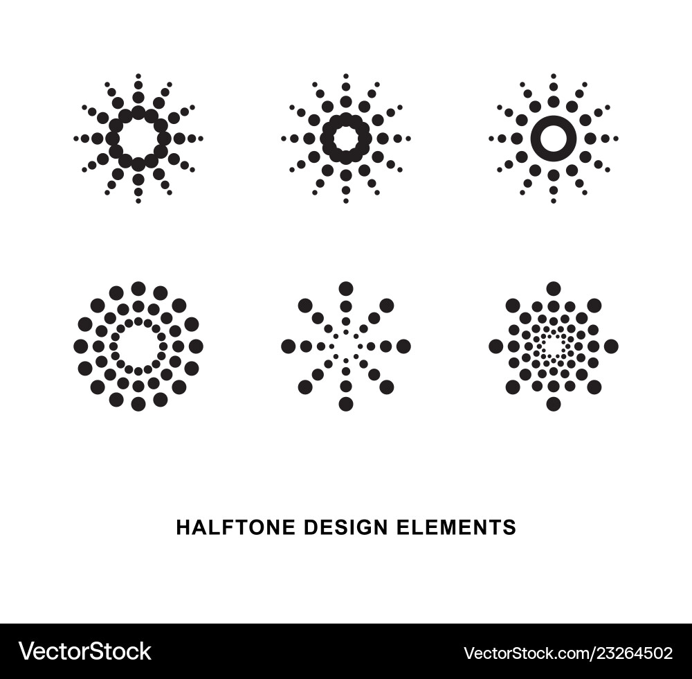 Halftone Dot Forms - Circular Patterns Vector Image