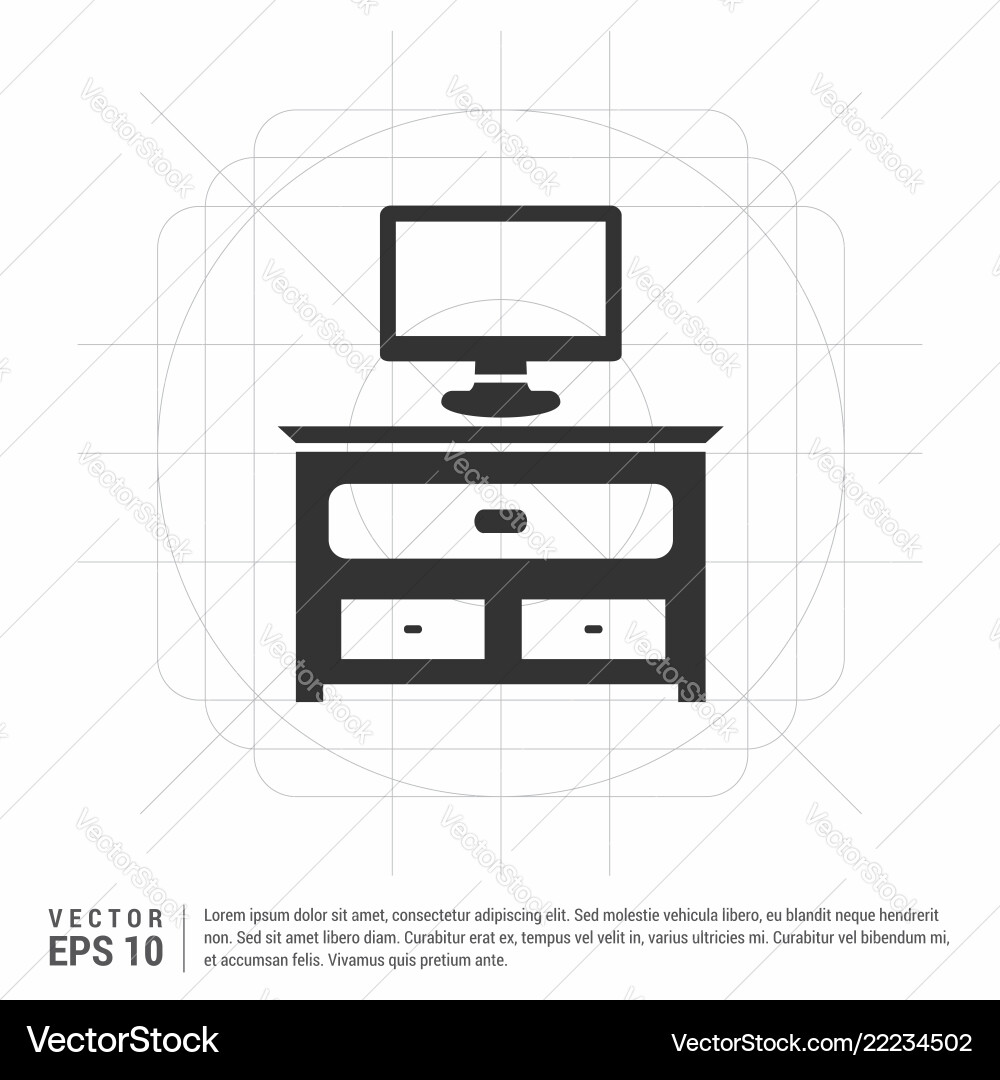 Modern Computer Table Icon vector image