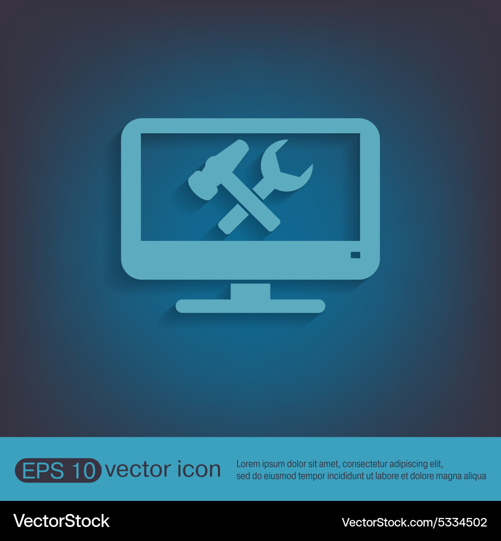 Monitor symbol settings icon computer Vector Image