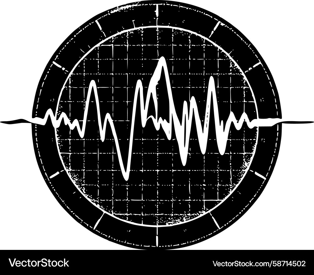 Oscilloscope Waveform Display Vector Image