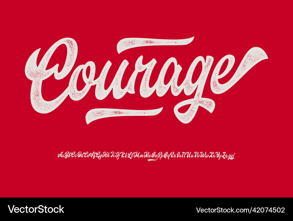 Retro Brush Script Font - Courage vector image