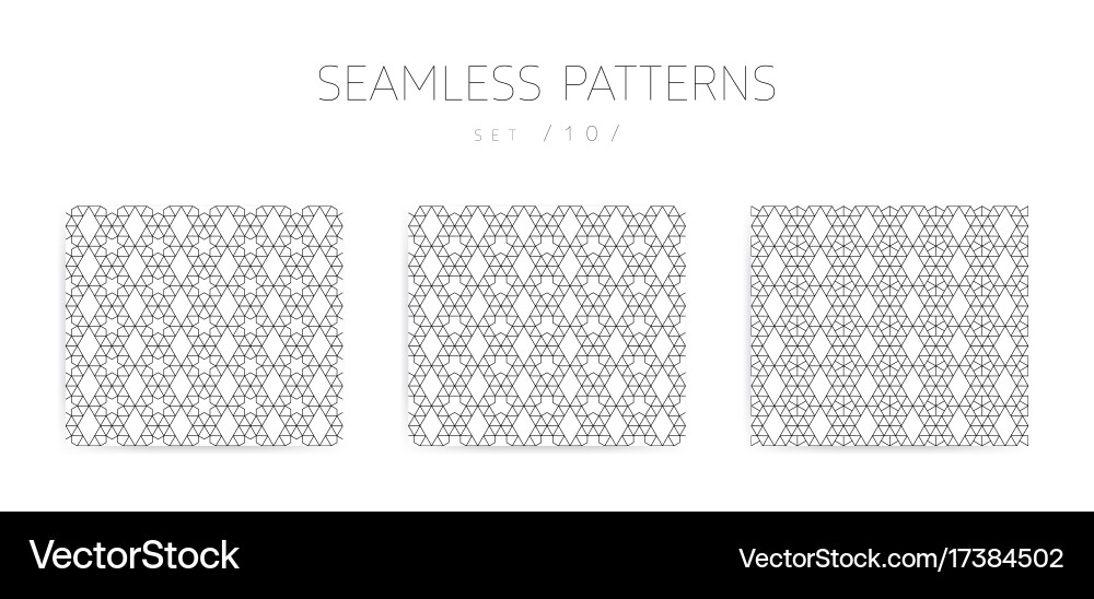 Seamless geometric patterns collection vector image