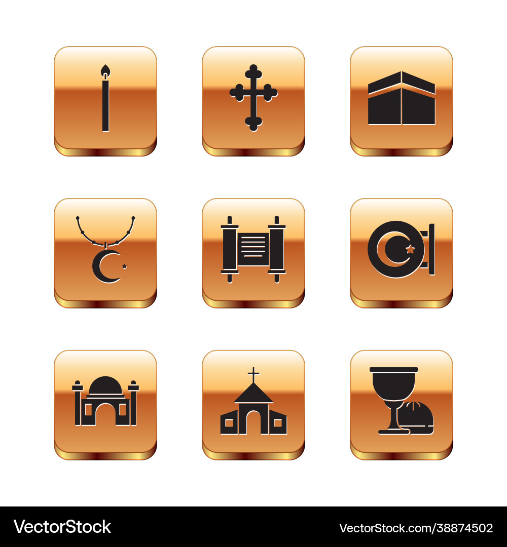 Set Brennende Kerze muslim Moschee Kirche Gebäude Set Brennende Kerze muslim Moschee Kirche Gebäude vektorbild