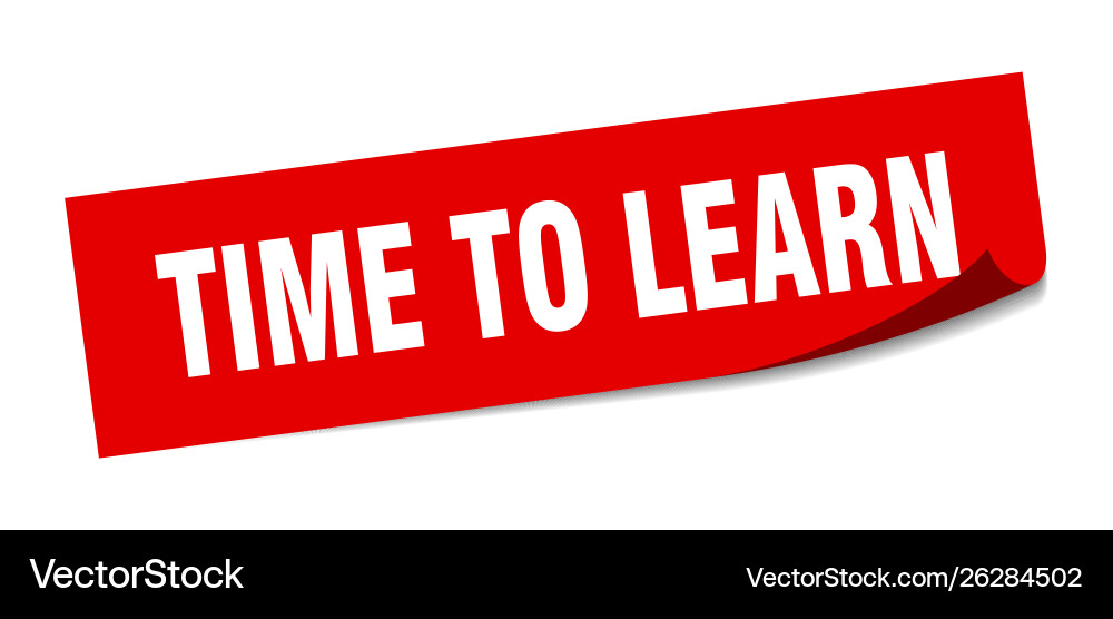Time to learn sticker square vector image