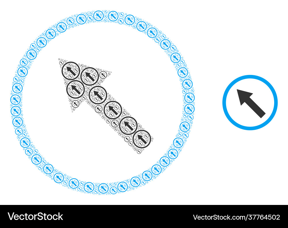 Up-left rounded arrow fractal icon composition Vector Image
