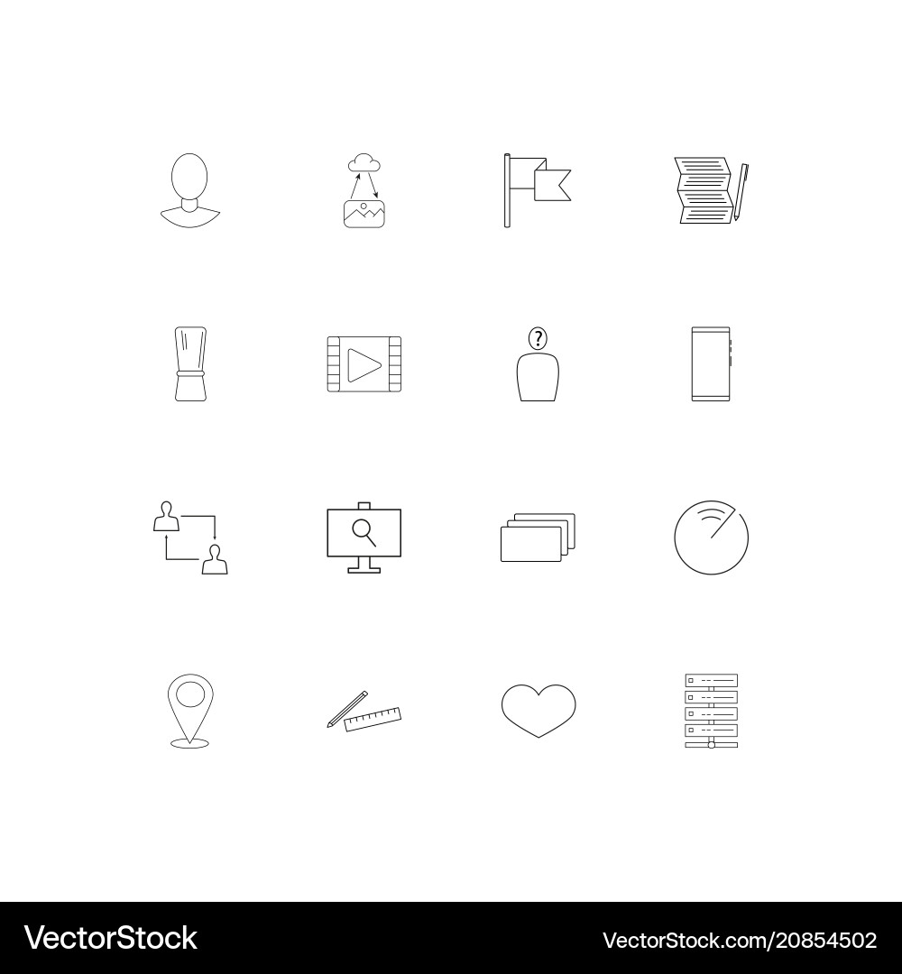Web linear thin icons set outlined simple Vector Image
