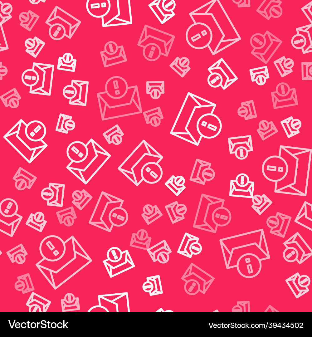 White line envelope icon isolated seamless pattern Vector Image
