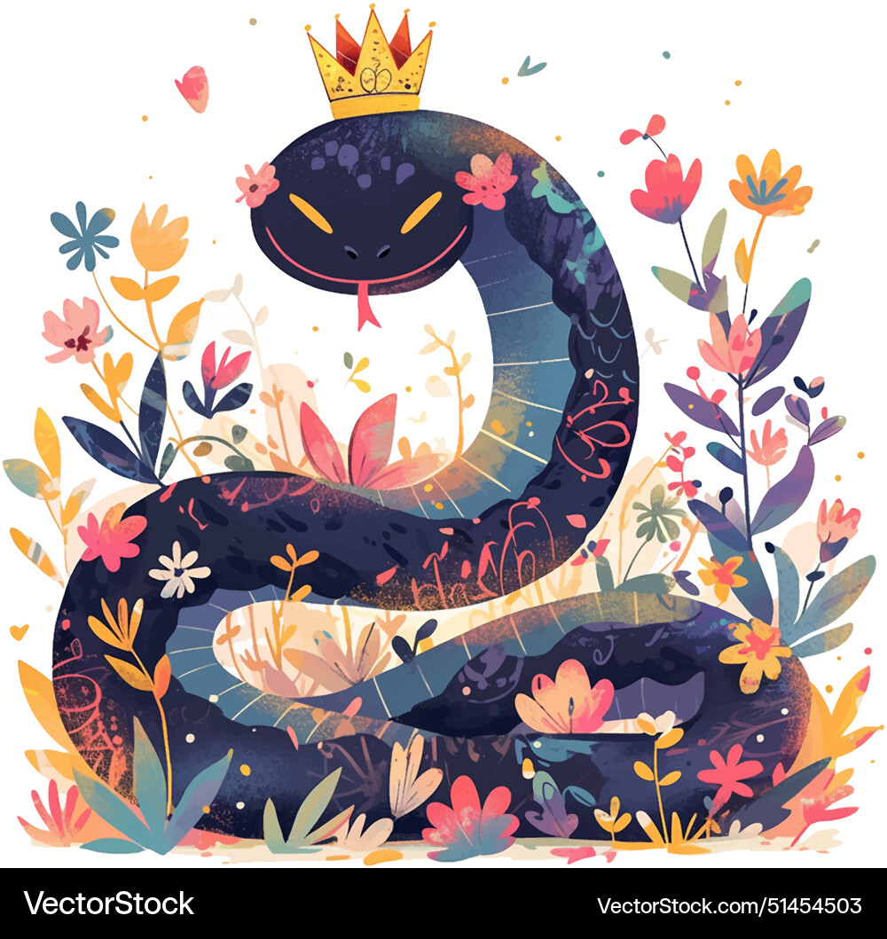 2025 a snake with crown on its head 2025 a snake with crown on its head vector image