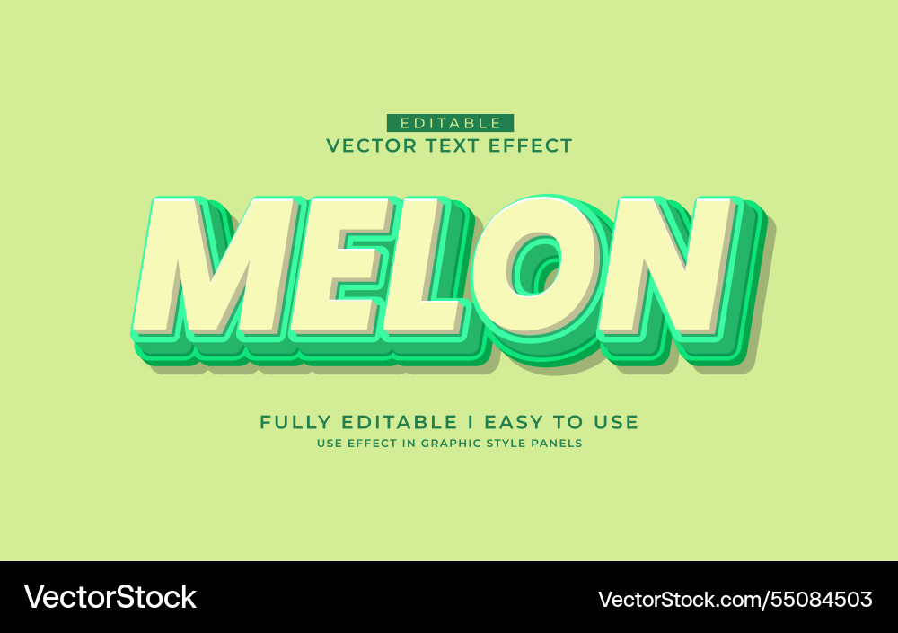 3d editable text effect typography style template vector image