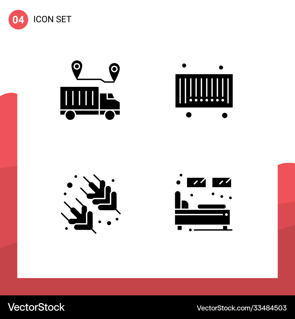 4 universal solid glyphs set for web and mobile Vector Image
