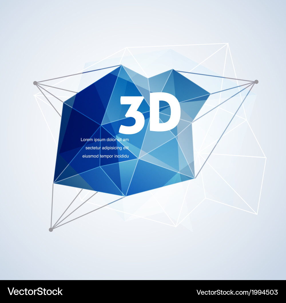 Abstract 3D Polygonal Print Background Vector Image