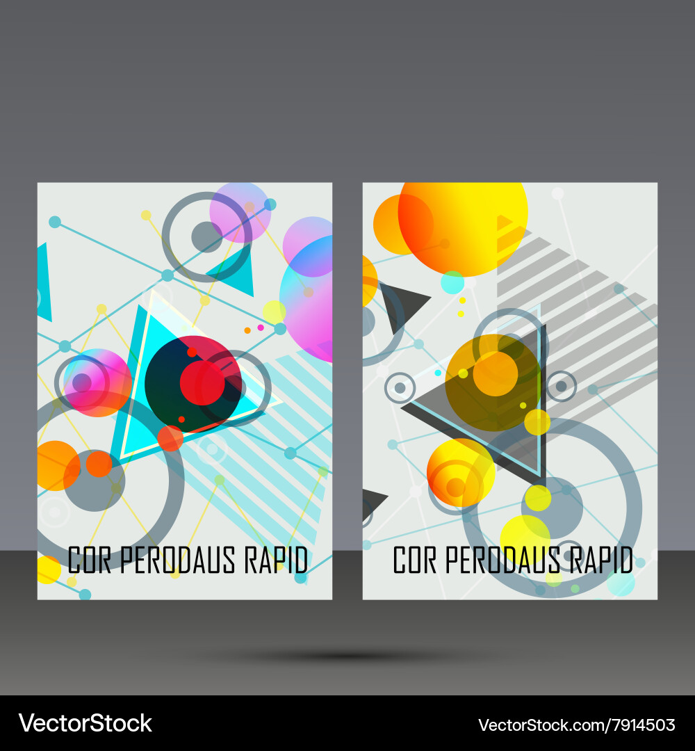 Abstract geometric image set in beautiful design vector image