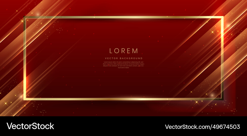 Abstract gold frame on red background Abstract gold frame on red background vector image