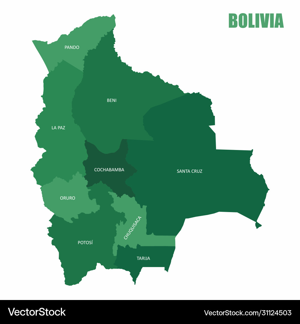 Bolivien Regionen Karte Bolivien Regionen Karte vektorbild
