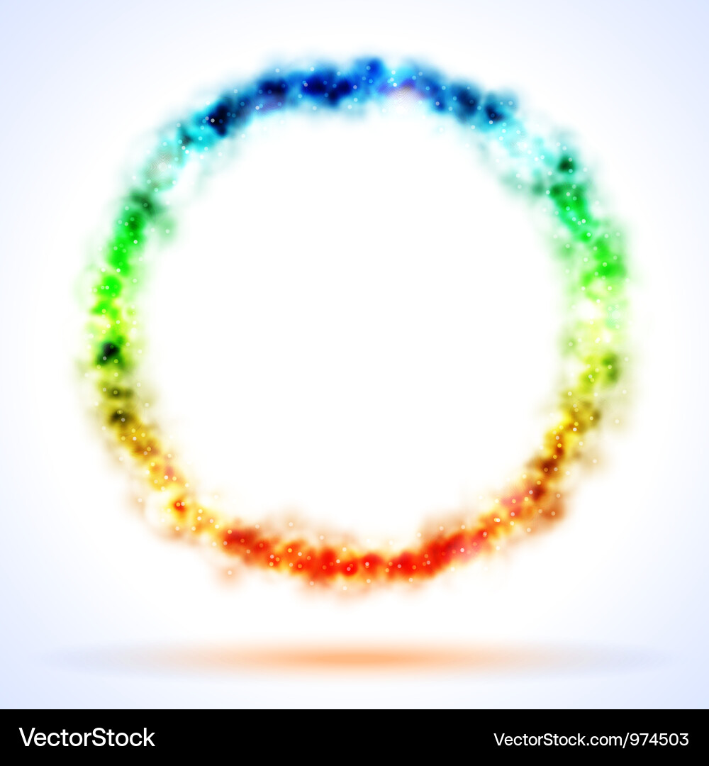Circle frame with color sparks vector image