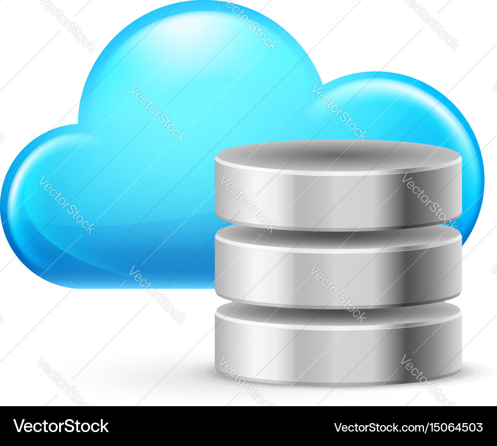 Cloud computing and database on white vector image