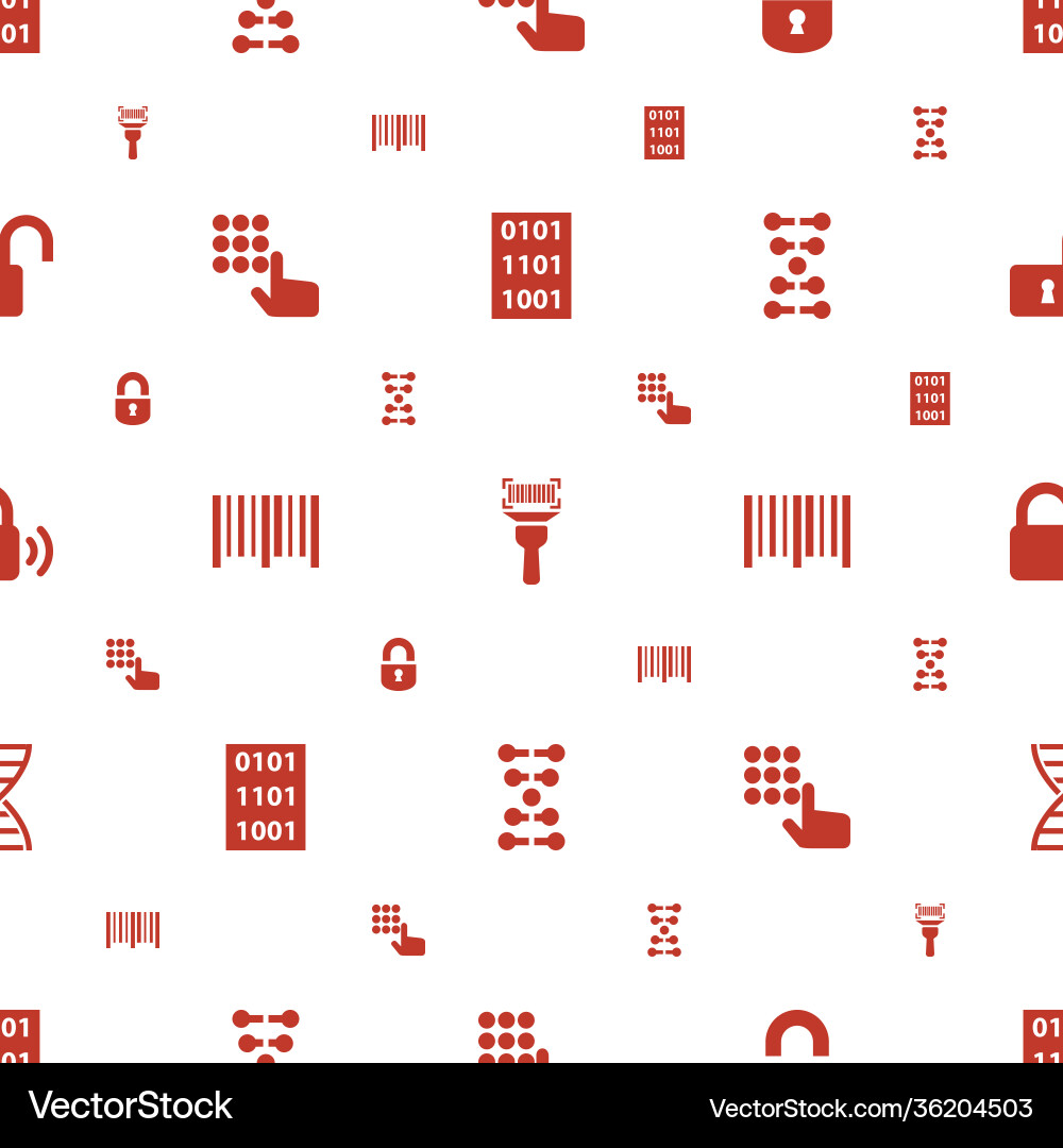 Code icons pattern seamless white background vector image