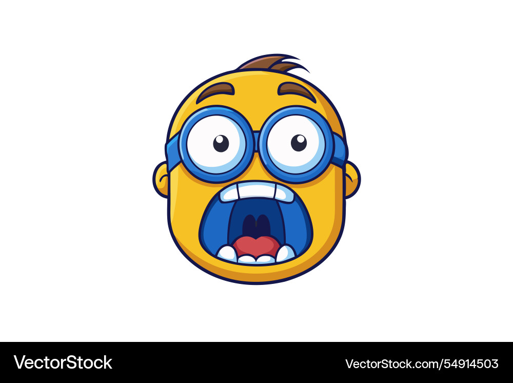 Colorful cartoon emoticon showing exaggerated Colorful cartoon emoticon showing exaggerated vector image