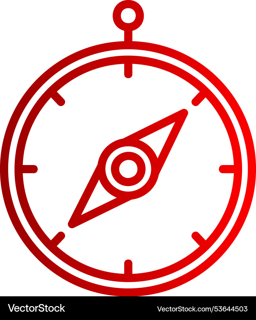 Compass line gradient icon Vector Image