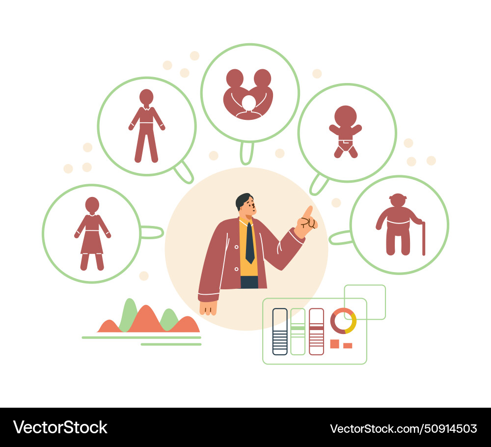 Demographic segmentation Demographic segmentation Vector Image