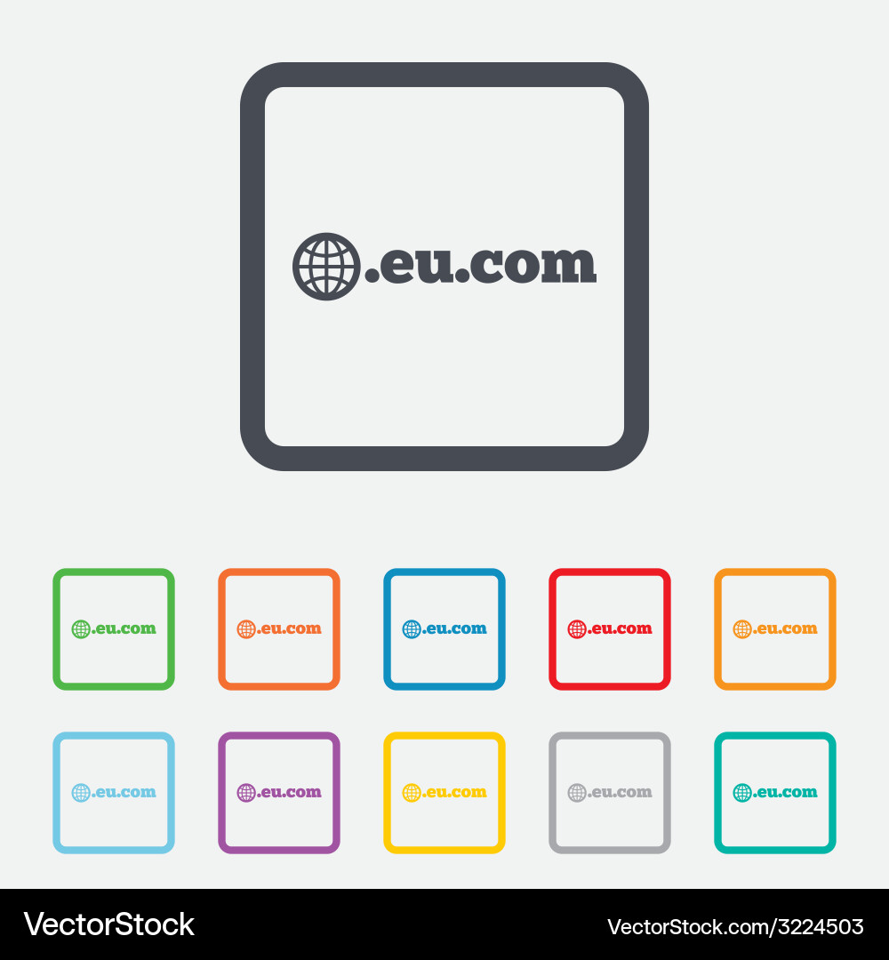 Domain eucom sign icon internet subdomain vector image
