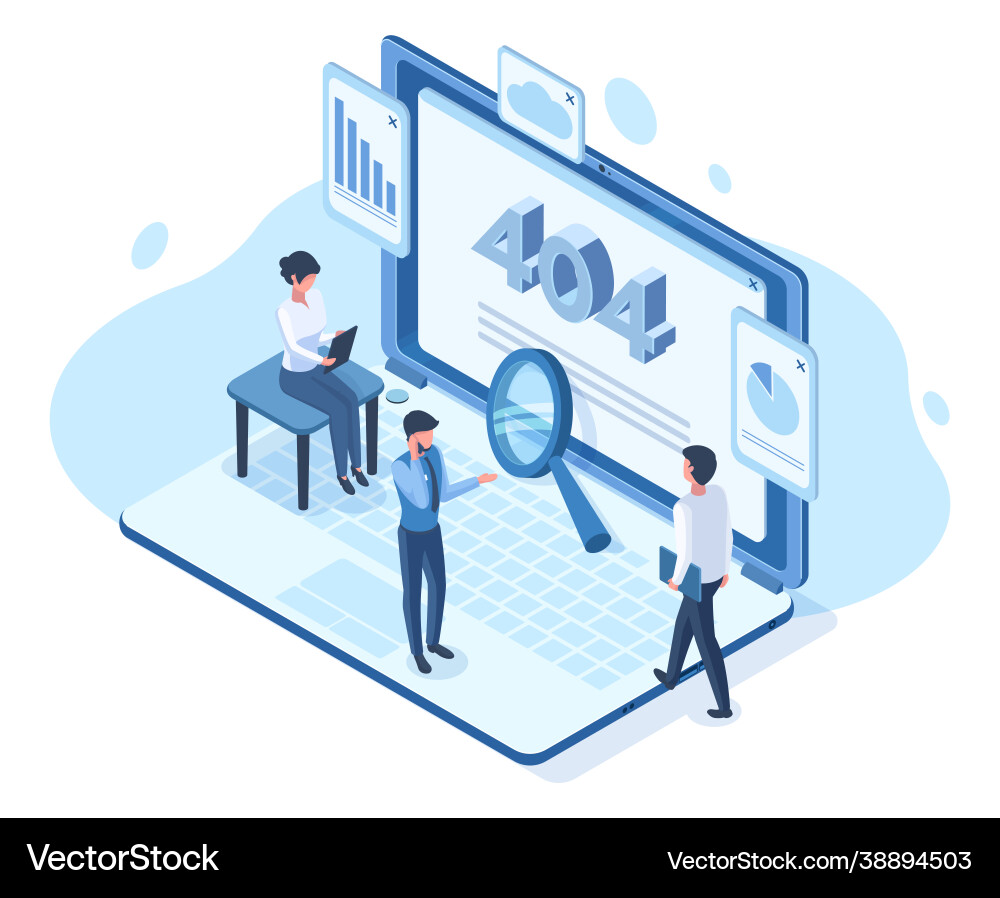 Error 404 Website Network Issue vector image