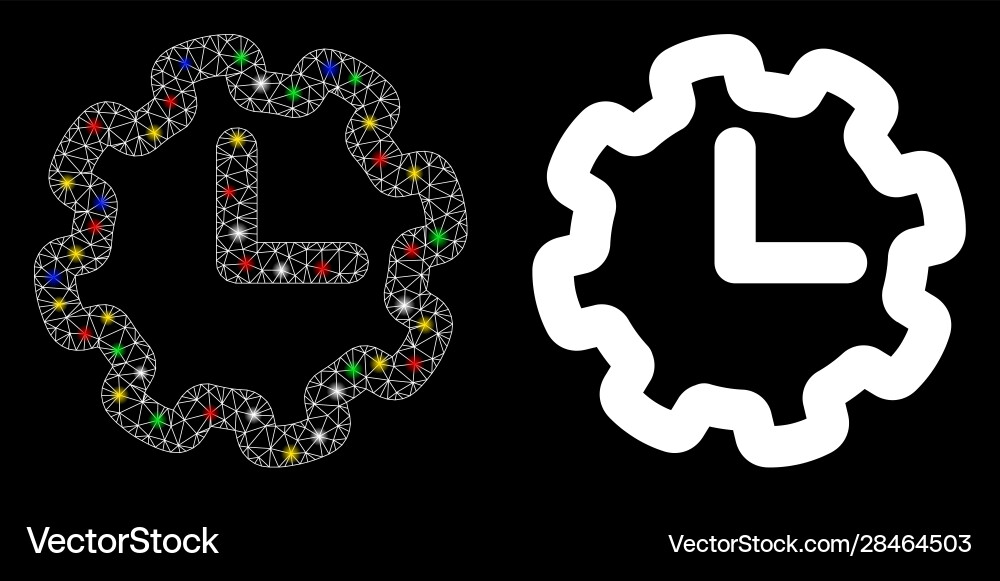 Flare mesh network time setup icon with Flare mesh network time setup icon with vector image