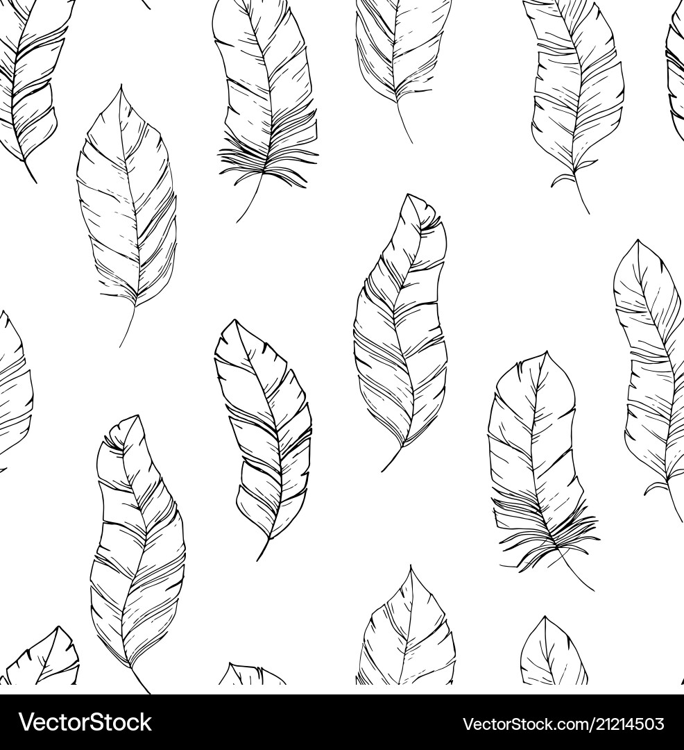 Hand-drawn seamless pattern with sketch style bird Hand-drawn seamless pattern with sketch style bird vector image