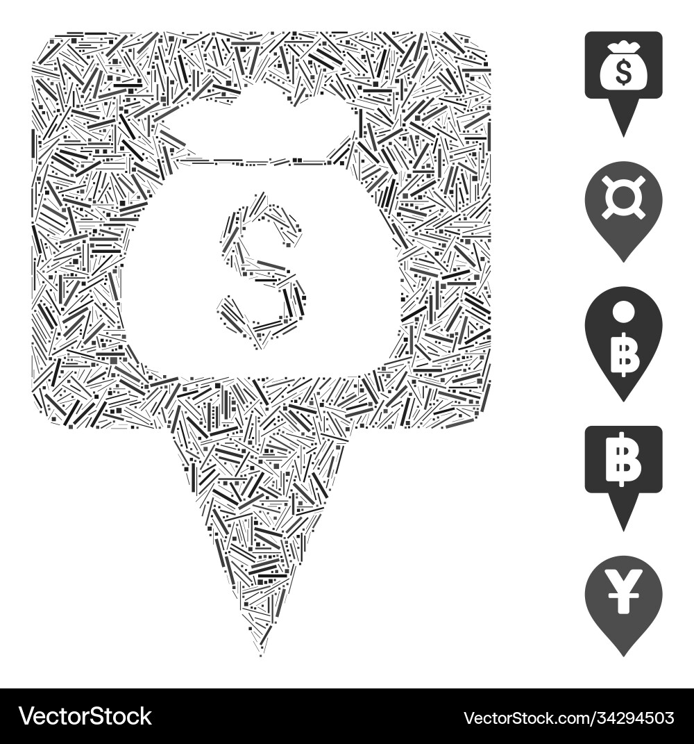 Line mosaic treasure map pointer icon Line mosaic treasure map pointer icon vector image