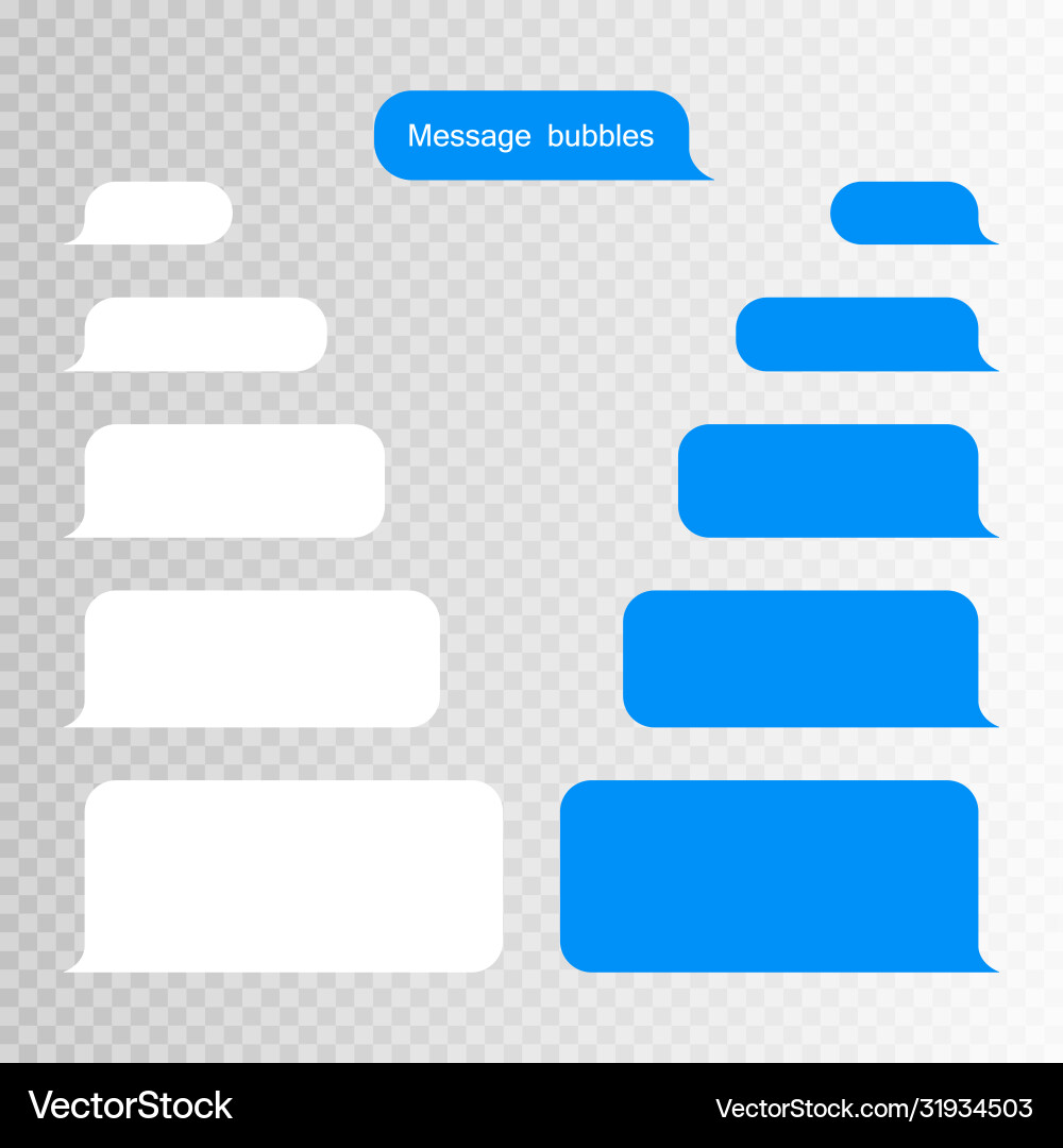 Message bubbles design template for messenger chat Message bubbles design template for messenger chat Vector Image