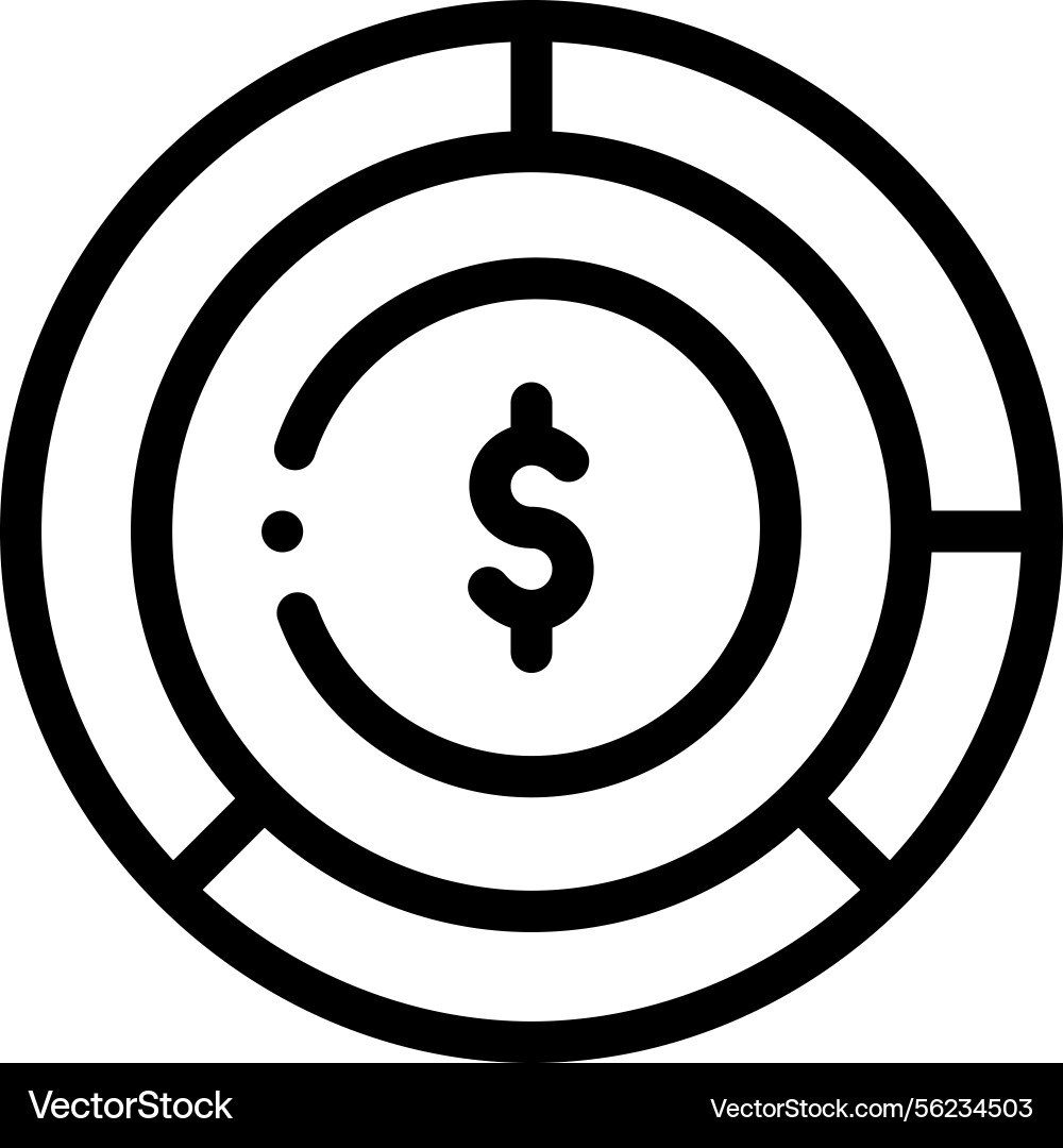 Pie chart icon thin linear style design isolated Pie chart icon thin linear style design isolated vector image