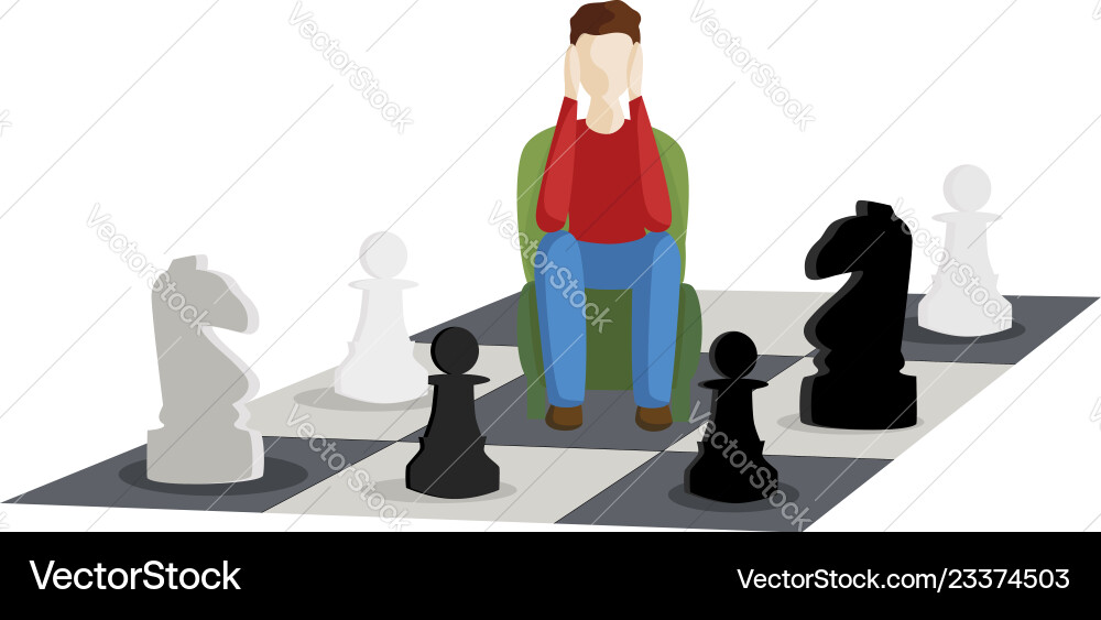 Problem der Wahl einen Schritt in Schach machen Problem der Wahl einen Schritt in Schach machen vektorbild