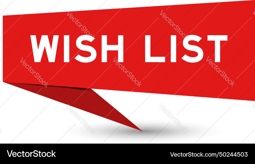 Red color speech banner with word wish list Red color speech banner with word wish list vector image