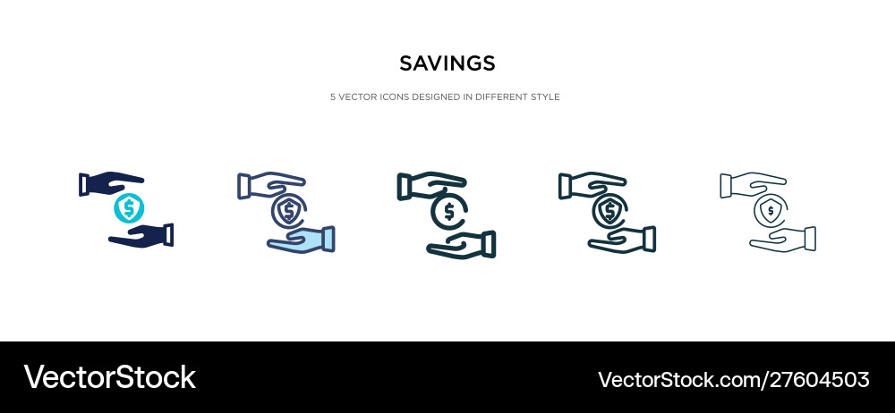 Savings icon in different style two colored vector image