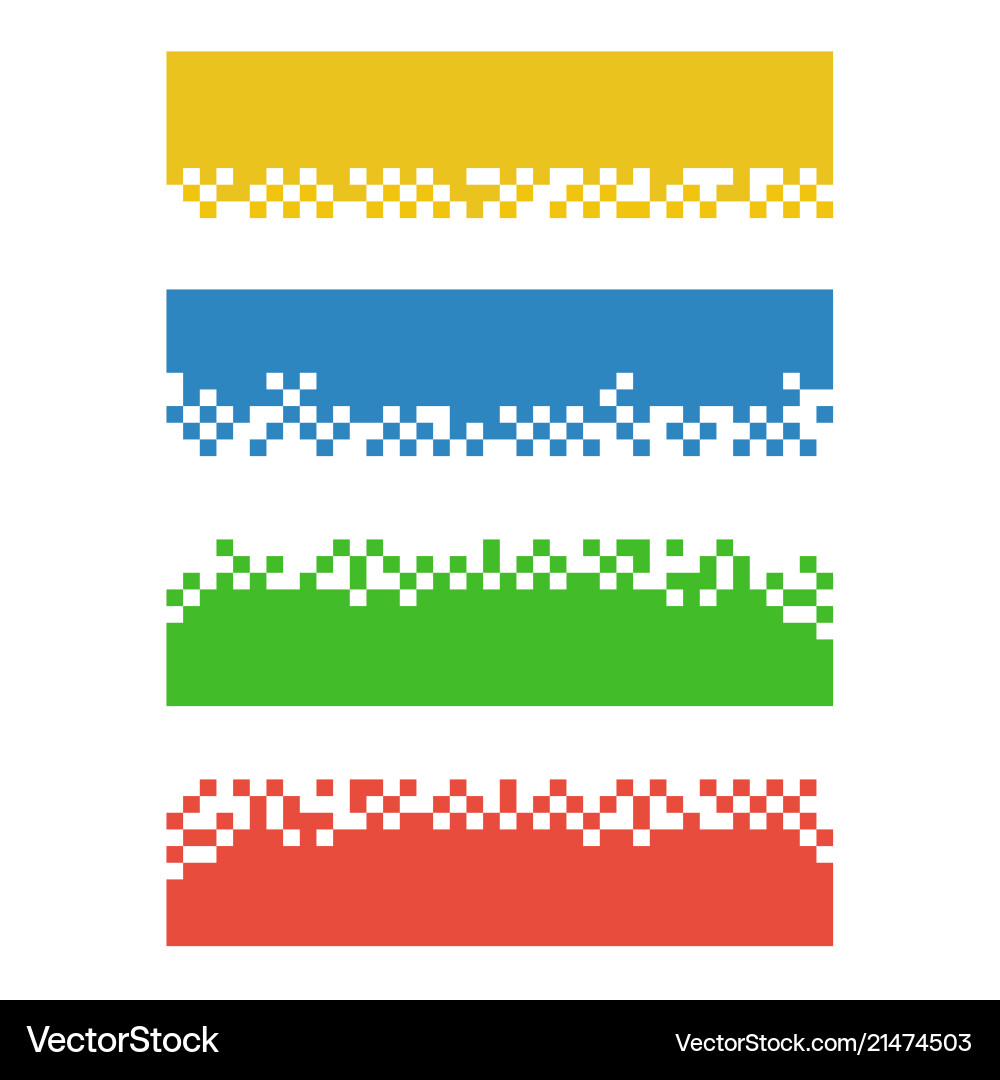 Set color abstract pixel web banners Set color abstract pixel web banners vector image