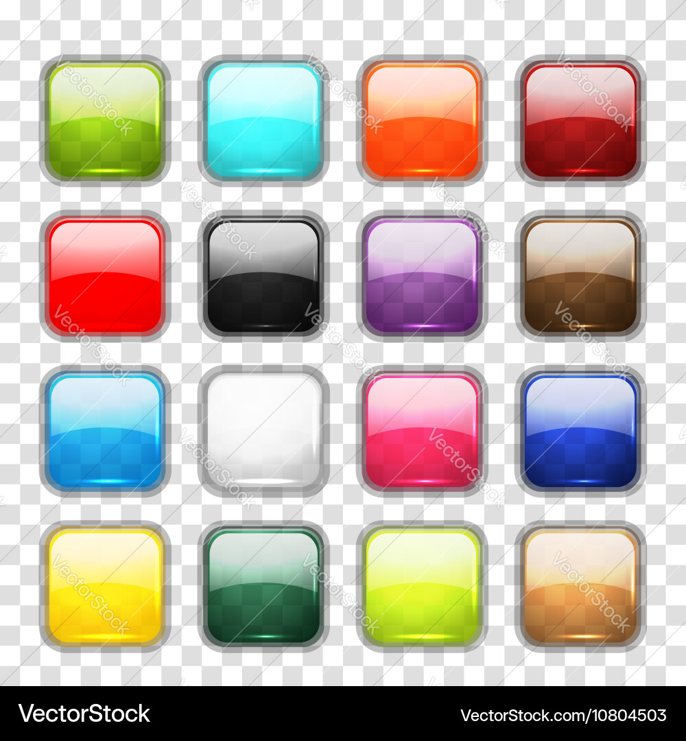 Set of glossy button icons for your design vector image