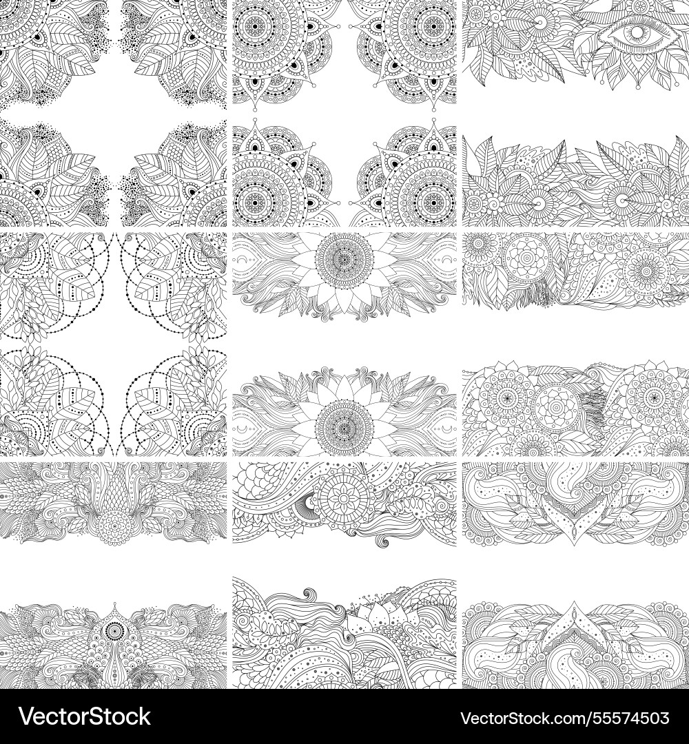 Set of templates frames with oriental Set of templates frames with oriental vector image