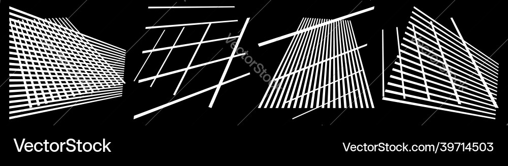 Set pf 3d spatial grids meshes interlace Set pf 3d spatial grids meshes interlace vector image