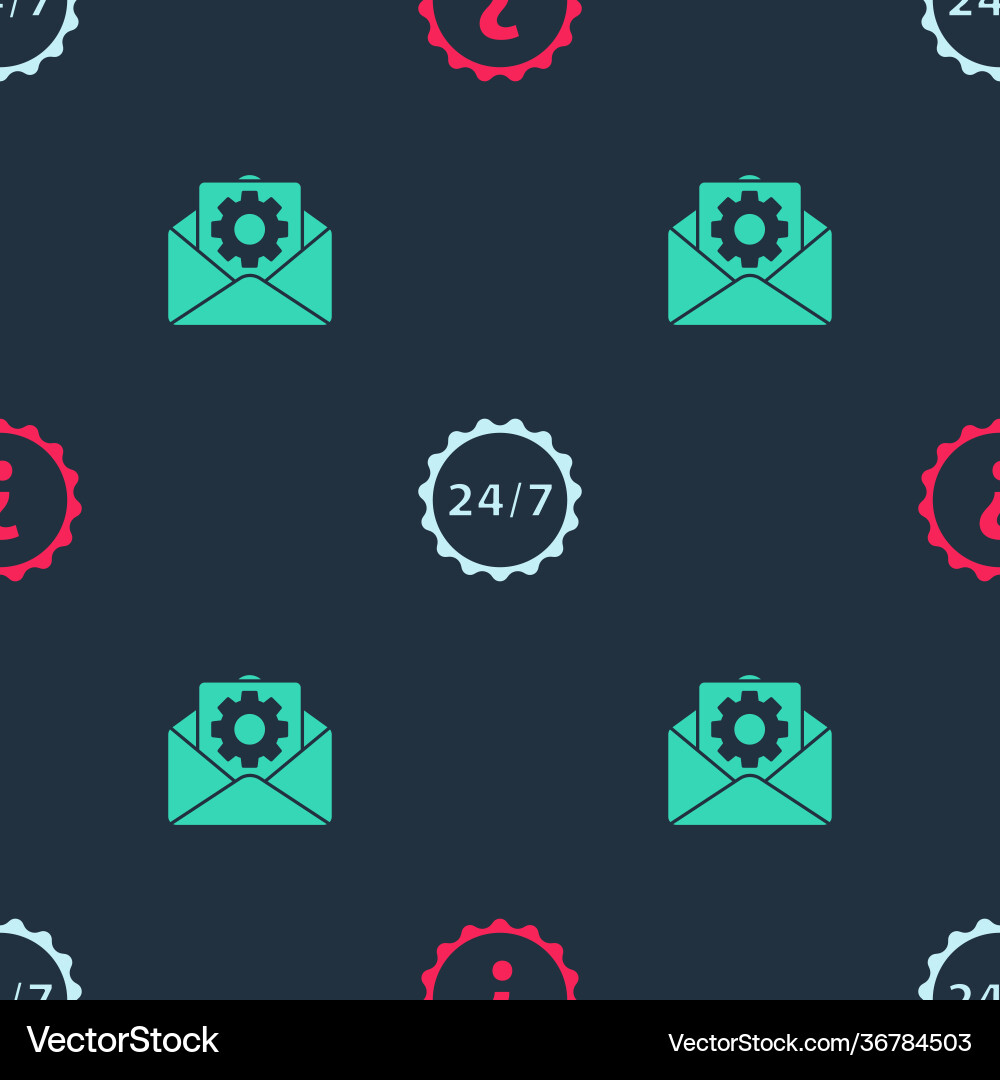 Set question mark clock 24 hours and envelope Set question mark clock 24 hours and envelope vector image